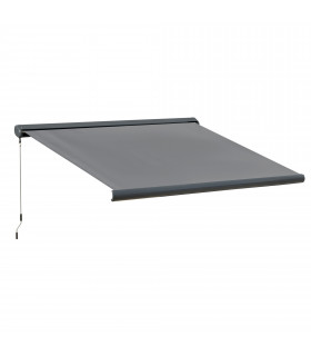 3.5x3m Electric Motorised Awning Door Window Shade w/ Cassette Grey