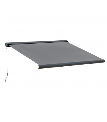 3.5x3m Electric Motorised Awning Door Window Shade w/ Cassette Grey
