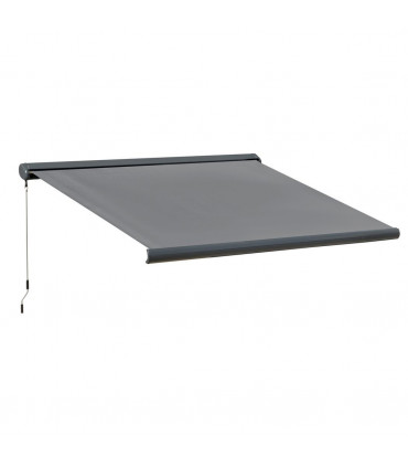 3.5x3m Electric Motorised Awning Door Window Shade w/ Cassette Grey
