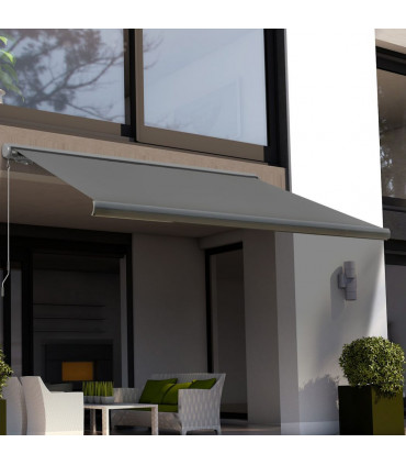 3.5x3m Electric Motorised Awning Door Window Shade w/ Cassette Grey