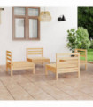 4 Piece Garden Lounge Set Solid Pinewood