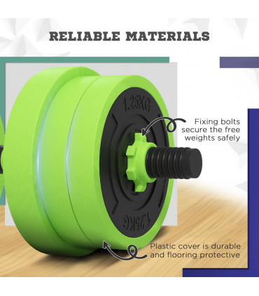 4-in-1 Weight Dumbbells Set, Barbell, Kettlebell, Push Up Stand, 20kg