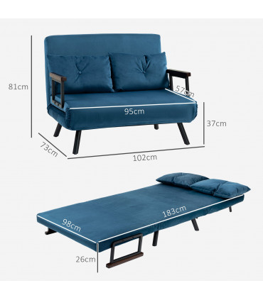 AIYAPLAY Kids Sofa Set with Footrest for Playroom Bedroom, Blue