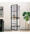 vidaXL Interior Door Black 76x201.5 cm Tempered Glass&Aluminium