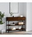 vidaXL Console Table Brown Oak 100x25x75 cm Engineered Wood
