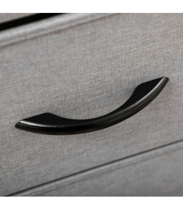 Fabric Grey 5 Drawer Chest of Drawers 45W x 30D x 116H cm Wood Top Storage