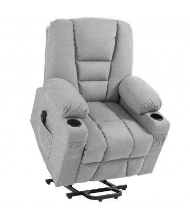 HOMCOM Riser and Recliner Chair w/ Remote, Lift Chair for Elderly, Light Grey