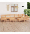 10 Piece Garden Lounge Set Solid Pinewood