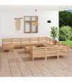 13 Piece Garden Lounge Set Solid Pinewood