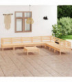 9 Piece Garden Lounge Set Solid Pinewood