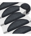Carpet Stair Treads 15 pcs Anthracite 65x24x4 cm
