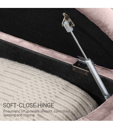 HOMCOM Semi-Circle Storage Ottoman Bench Tufted Upholstered Accent Footrest