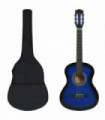 vidaXL 8 Piece Classical Guitar Beginner Set Blue 3/4 36"