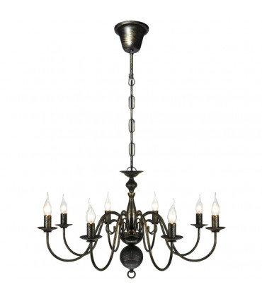 Antique Black Metal Chandelier 8 x E14 Bulbs