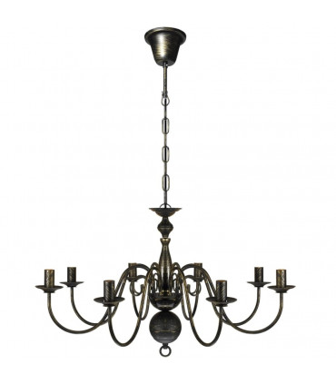 Antique Black Metal Chandelier 8 x E14 Bulbs