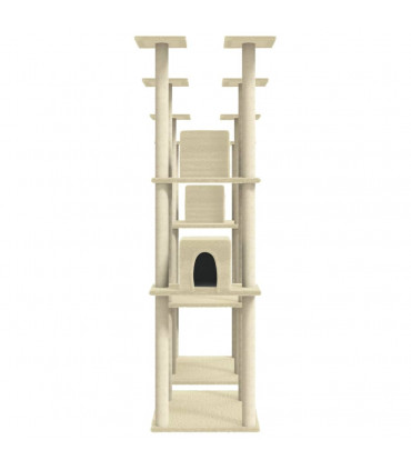 Cat Tree with Sisal Scratching Posts Cream 174 cm