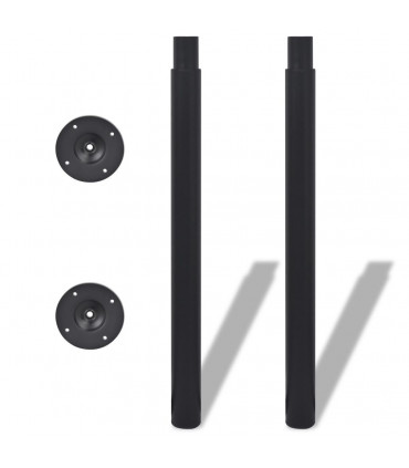 2 Telescopic Table Legs Black 710 mm-1100 mm