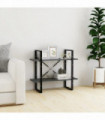 2-Tier Book Cabinet Grey 80x30x70 cm Solid Pine Wood
