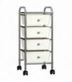 4-Drawer Mobile Storage Trolley White Plastic