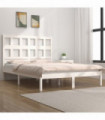 Bed Frame White Solid Wood Pine 200x200 cm