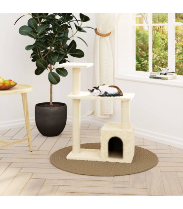 Cat Tree with Sisal Scratching Posts Cream 70 cm