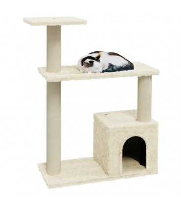 Cat Tree with Sisal Scratching Posts Cream 70 cm