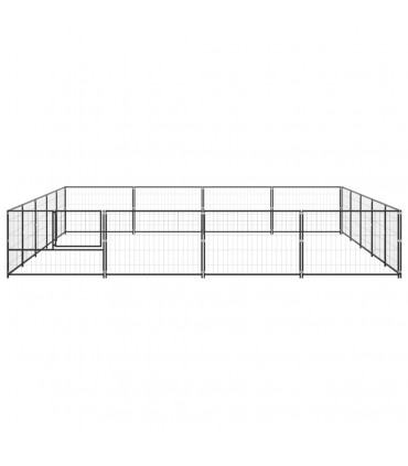 vidaXL Dog Kennel Black 20 m² Steel