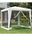 Party Tent with 4 Mesh Sidewalls 2.5x2.5 m White