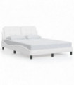 vidaXL Bed Frame with Headboard White 140x190 cm Faux Leather