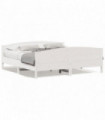 vidaXL Bed Frame with Headboard White 180x200 cm Super King Solid Wood Pine