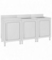 Commercial Kitchen Sink Cabinet 180x60x96 cm Stainless Steel
