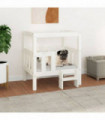 Dog Bed White 65.5x43x70 cm Solid Wood Pine