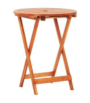 Folding Garden Table Ø60x75 cm Solid Eucalyptus Wood