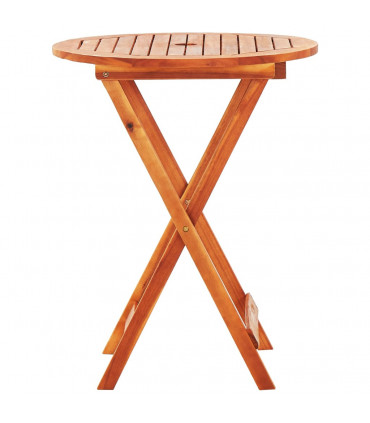 Folding Garden Table Ø60x75 cm Solid Eucalyptus Wood