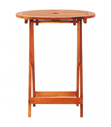 Folding Garden Table Ø60x75 cm Solid Eucalyptus Wood