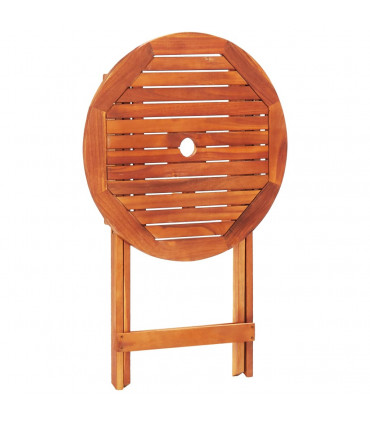 Folding Garden Table Ø60x75 cm Solid Eucalyptus Wood