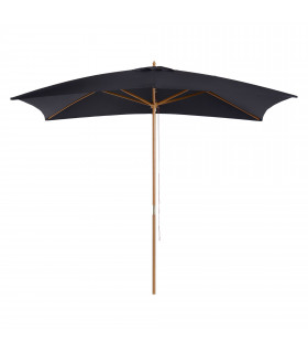 295L x 200W x 255Hcm Wooden Garden Patio Parasol Umbrella-Black