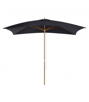 295L x 200W x 255Hcm Wooden Garden Patio Parasol Umbrella-Black