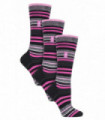 3 PACK LADIES HEAT HOLDERS ULTRA LITE SKI SOCKS (4-8 / Black Stripe)