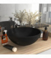 vidaXL Luxury Bathroom Basin Round Matt Black 32.5x14 cm Ceramic