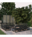 vidaXL 13 Piece Garden Lounge Set Black Solid Pinewood