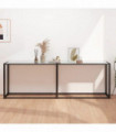 vidaXL Console Table White Marble 220x35x75.5cm Tempered Glass