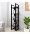 4-Tier Book Cabinet Grey 40x30x140 cm Engineered Wood