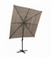 4-Tier Parasol with Aluminium Pole Taupe 250x250 cm