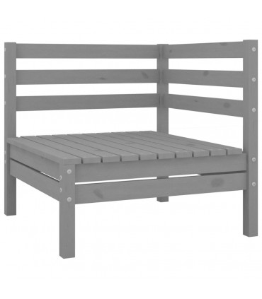 7 Piece Garden Lounge Set Solid Pinewood Grey
