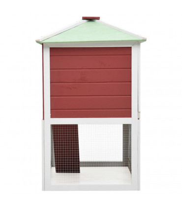Animal Rabbit Cage Double Floor Red Wood