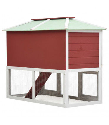 Animal Rabbit Cage Double Floor Red Wood