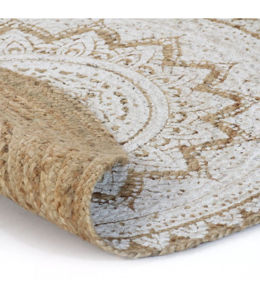 Area Rug Braided Jute Printed 120 cm Round