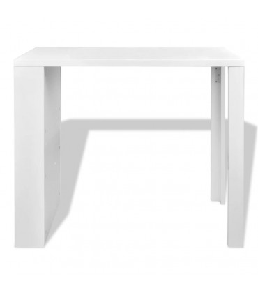 Bar Table MDF with Wine Rack High Gloss White