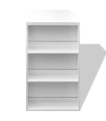 Bar Table MDF with Wine Rack High Gloss White
